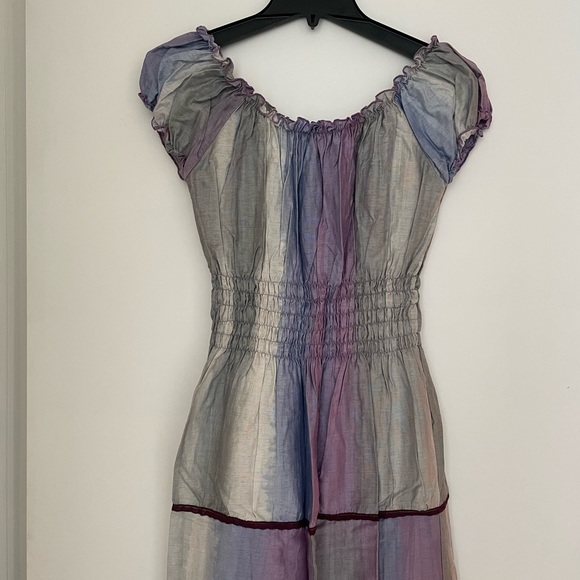 COPY - Purple and grey long peasant style dress small - Picture 5 of 5